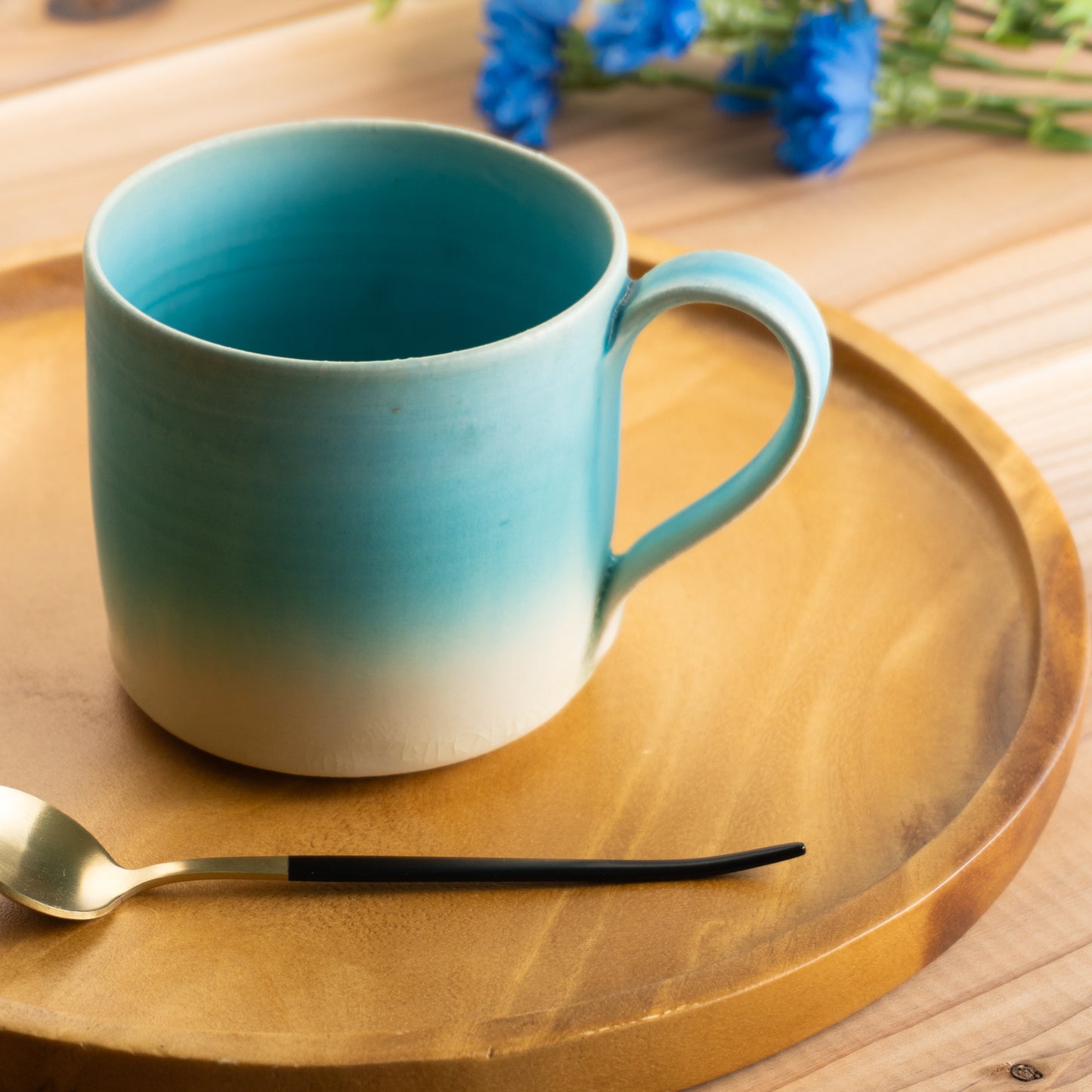 【清水焼】マグカップ　碧釉D　竹村陽太郎 KOTOPOTTER