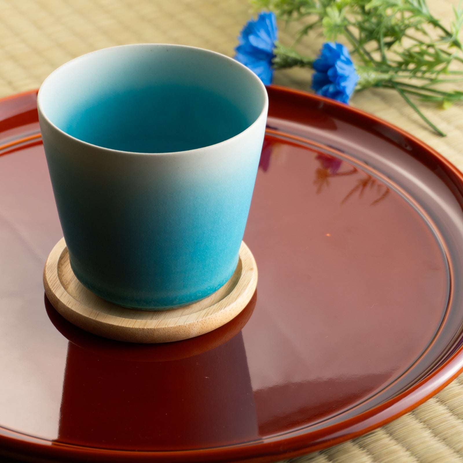 【清水焼】ロックカップ　碧釉　竹村陽太郎 KOTOPOTTER