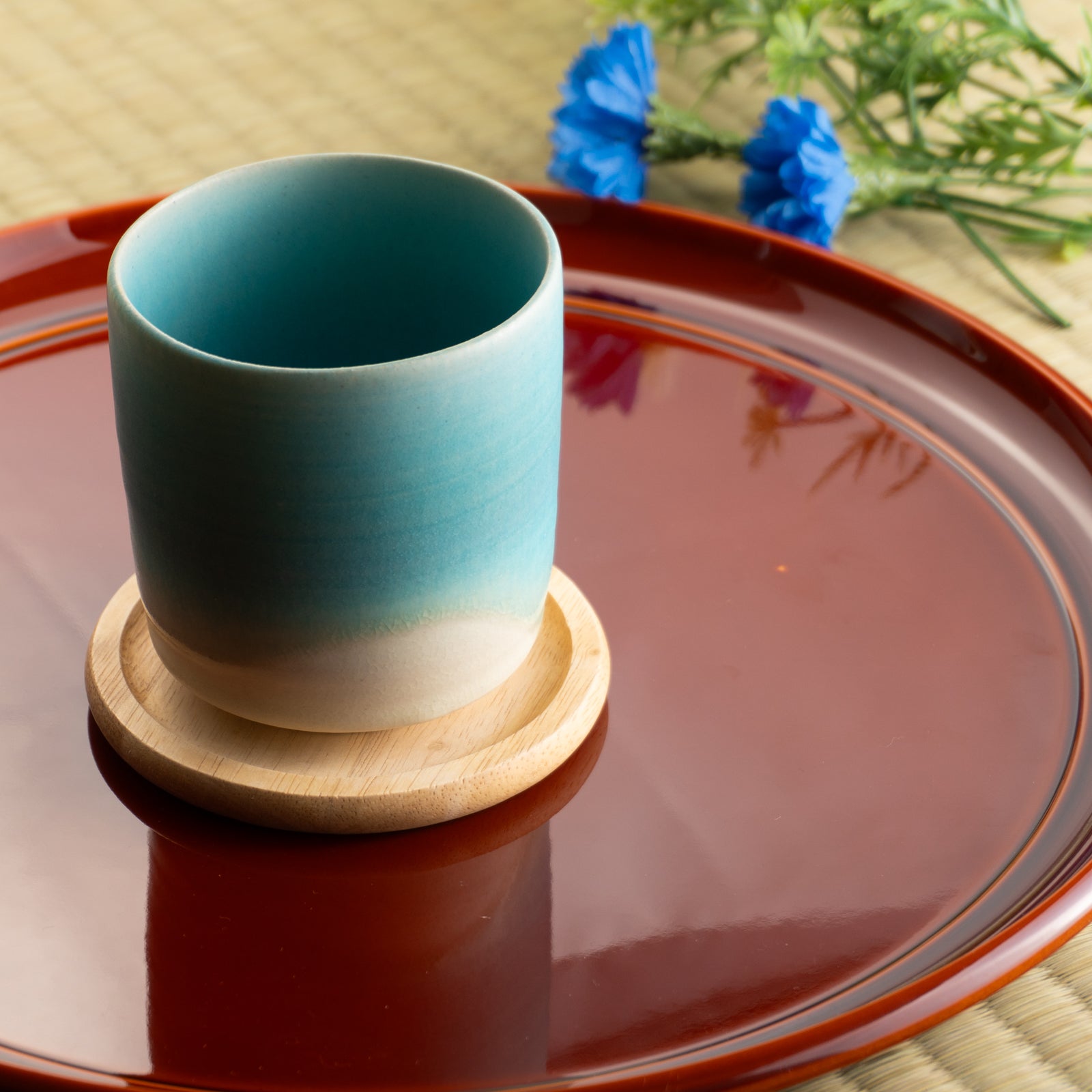 【清水焼】湯呑　碧釉　竹村陽太郎 KOTOPOTTER