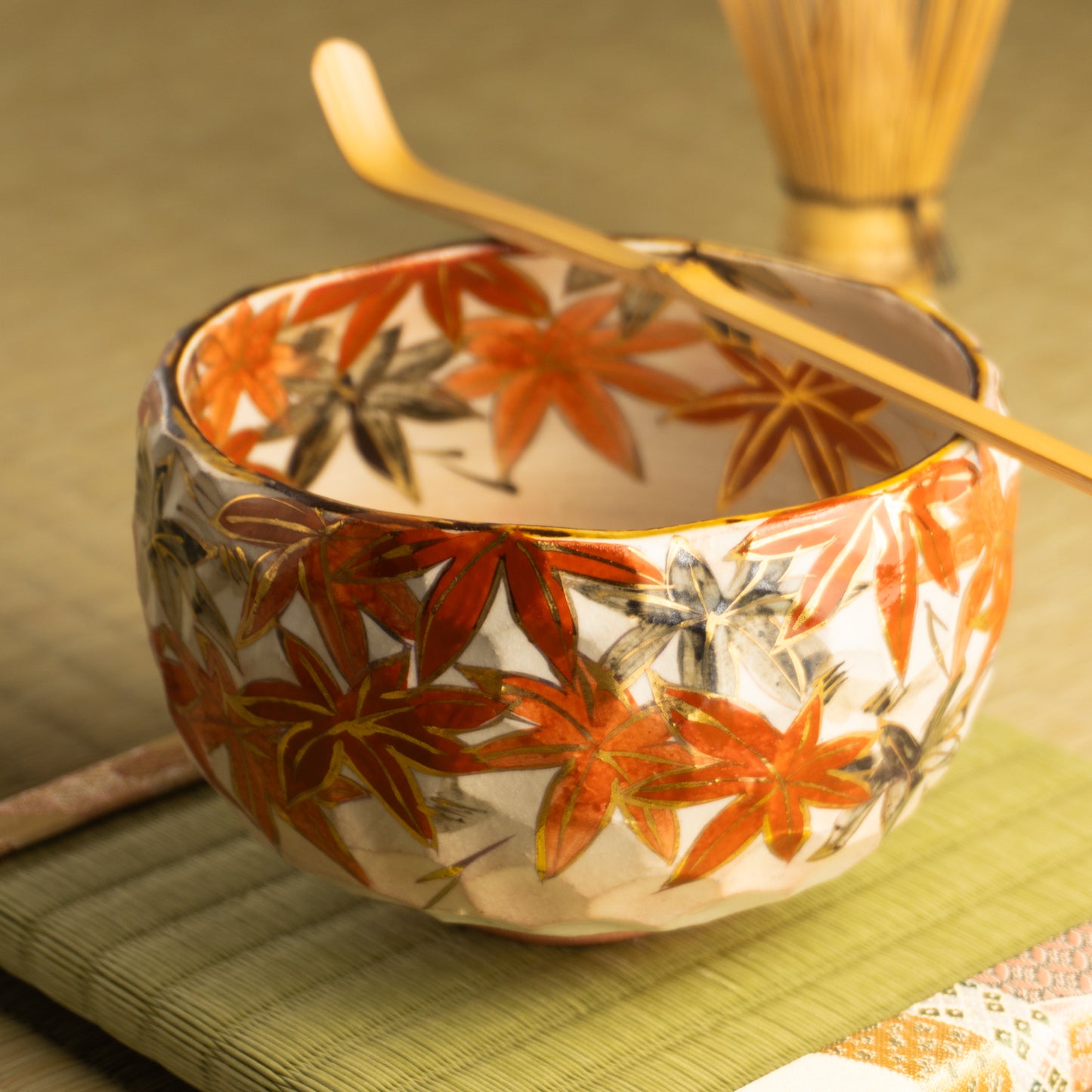 抹茶碗　紅葉之図A　俊山窯 KOTOPOTTER
