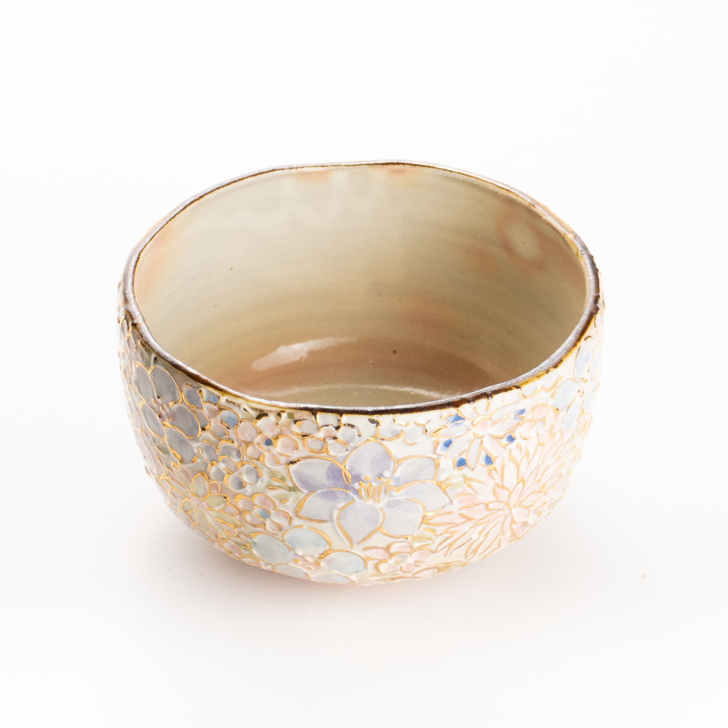 抹茶碗　色絵金彩 花詰A　俊山窯 KOTOPOTTER