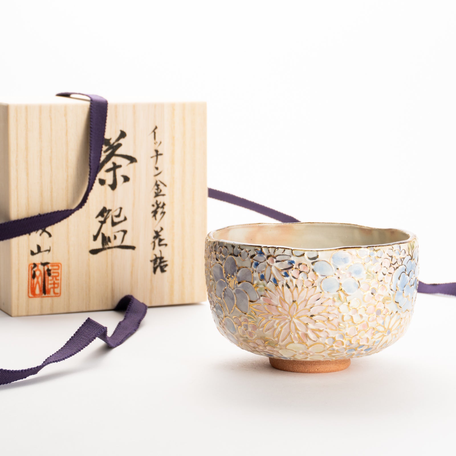 抹茶碗　色絵金彩 花詰A　俊山窯 KOTOPOTTER