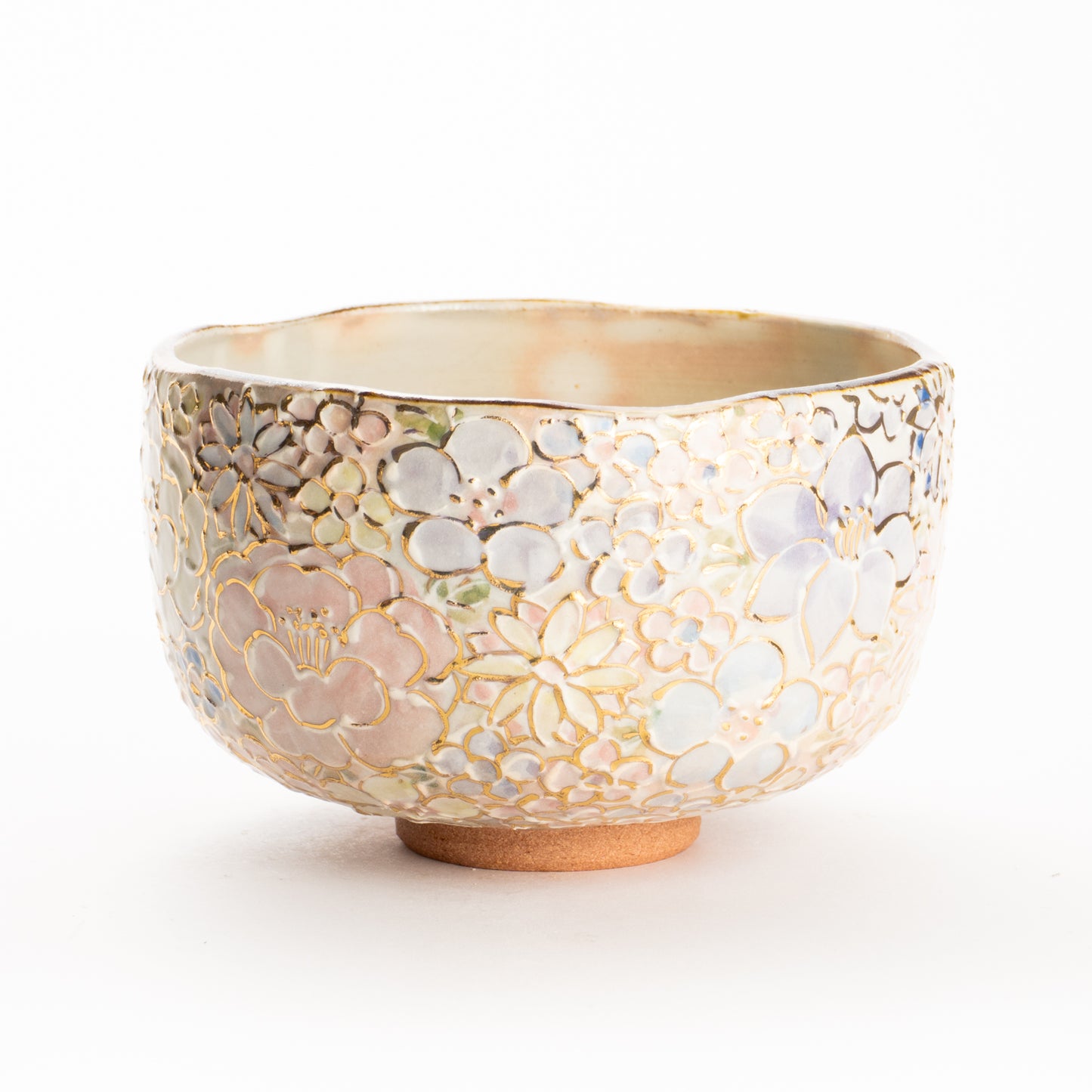 抹茶碗　色絵金彩 花詰A　俊山窯 KOTOPOTTER