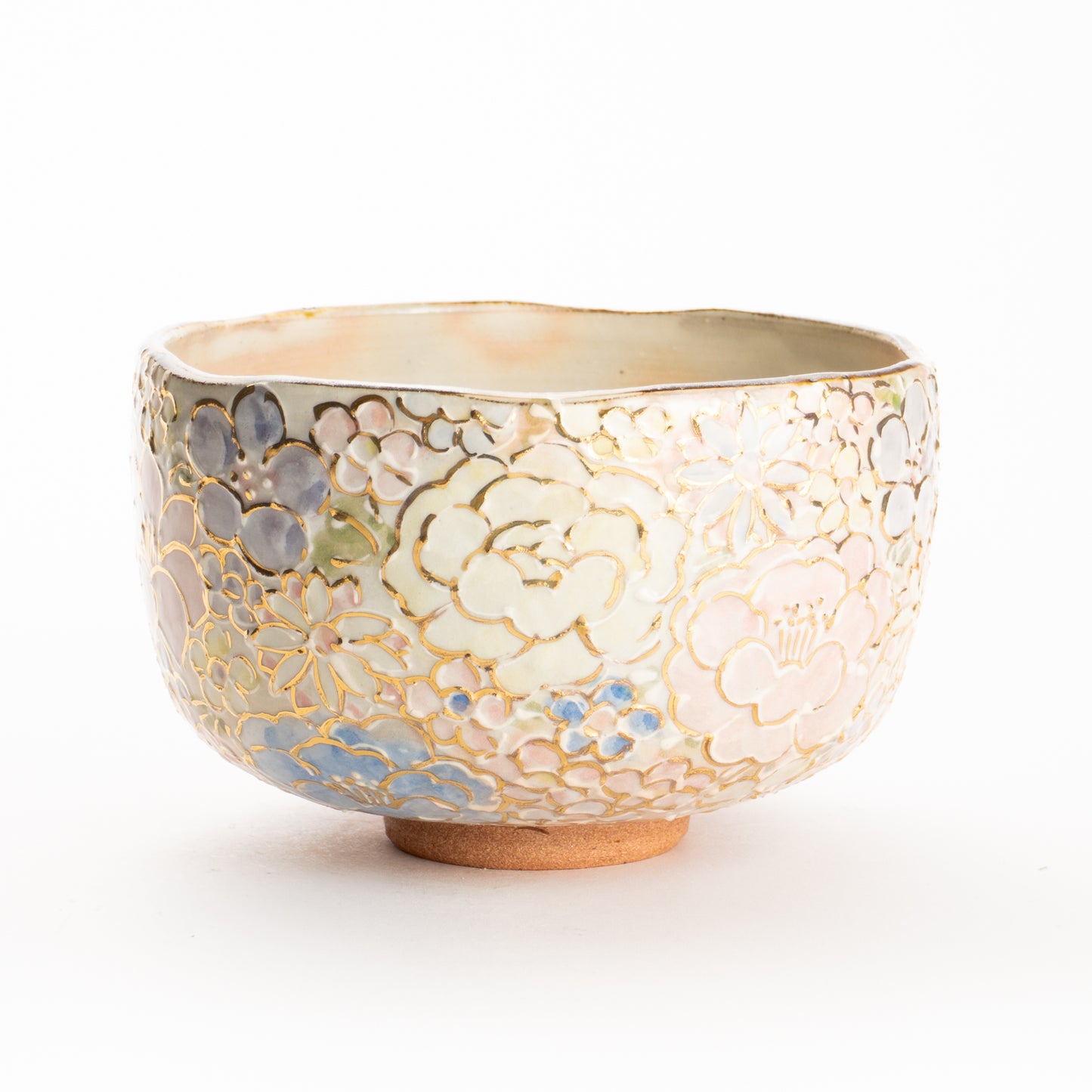 抹茶碗　色絵金彩 花詰A　俊山窯 KOTOPOTTER