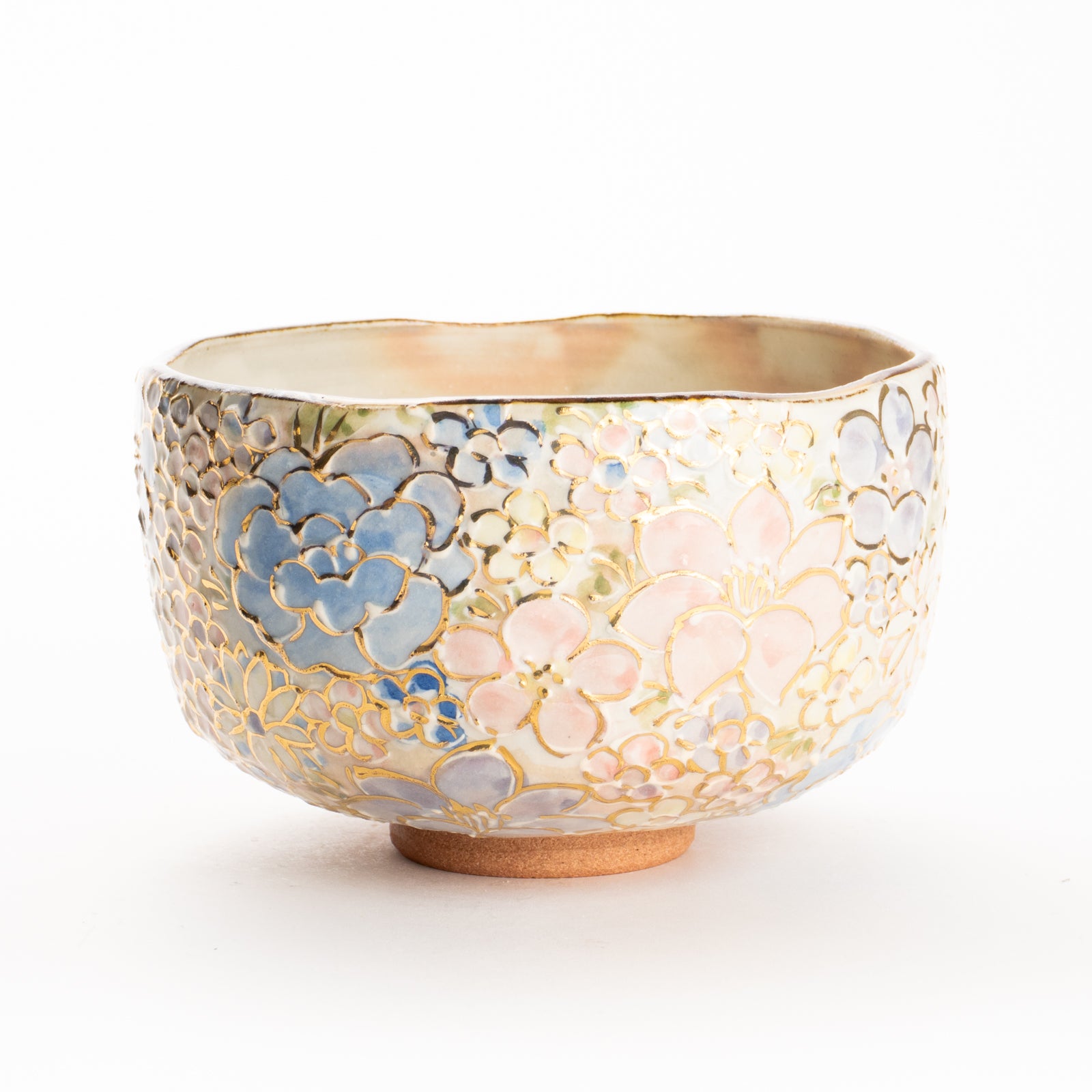 抹茶碗　色絵金彩 花詰A　俊山窯 KOTOPOTTER