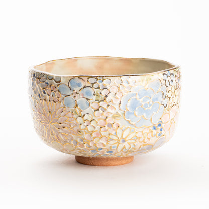 抹茶碗　色絵金彩 花詰A　俊山窯 KOTOPOTTER