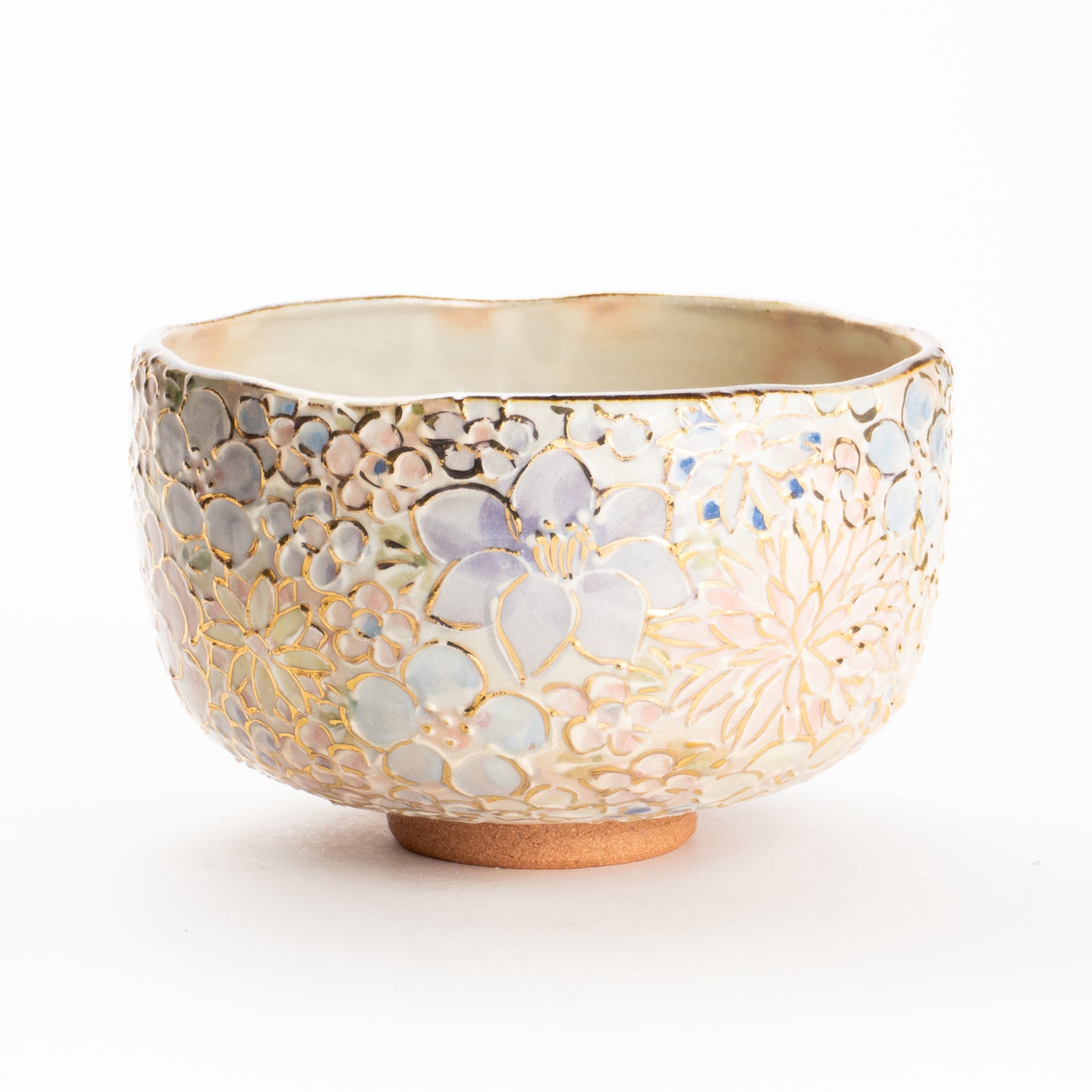 抹茶碗　色絵金彩 花詰A　俊山窯 KOTOPOTTER