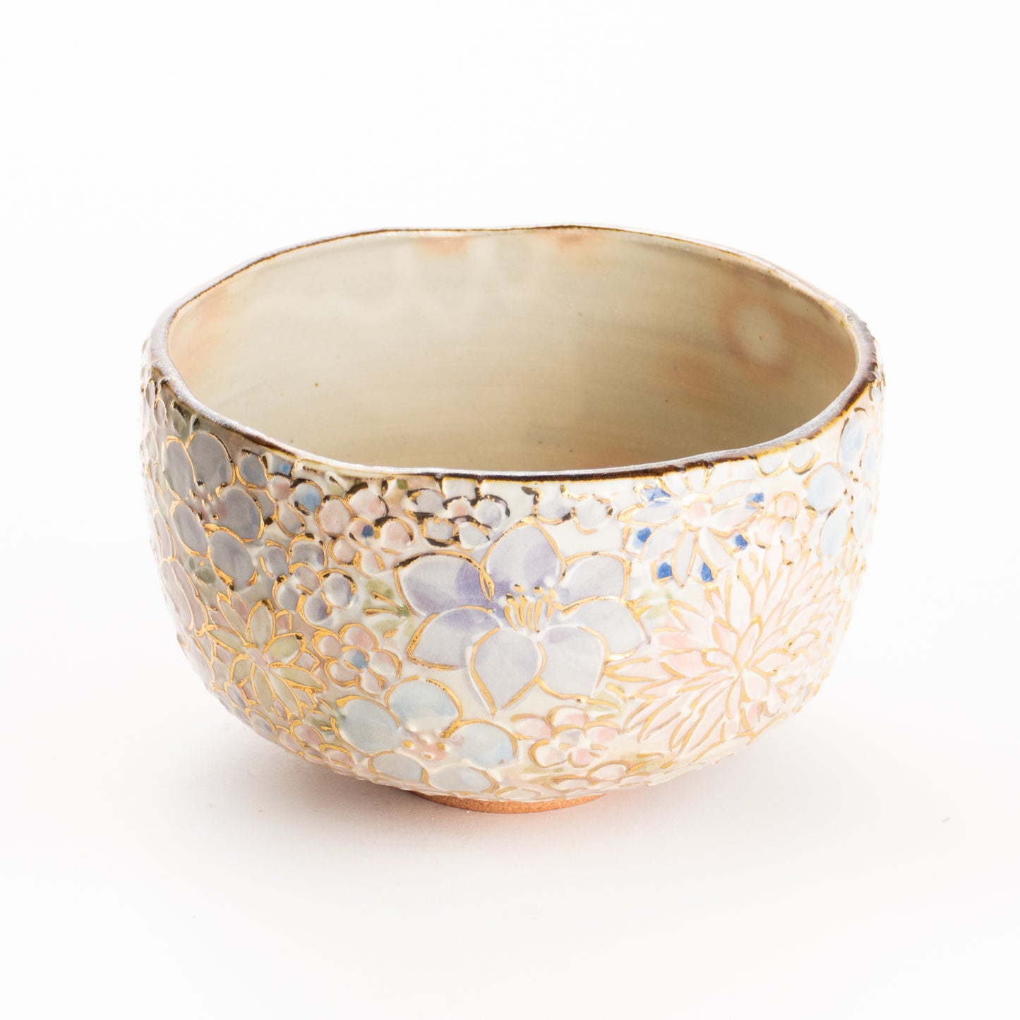 抹茶碗　色絵金彩 花詰A　俊山窯 KOTOPOTTER