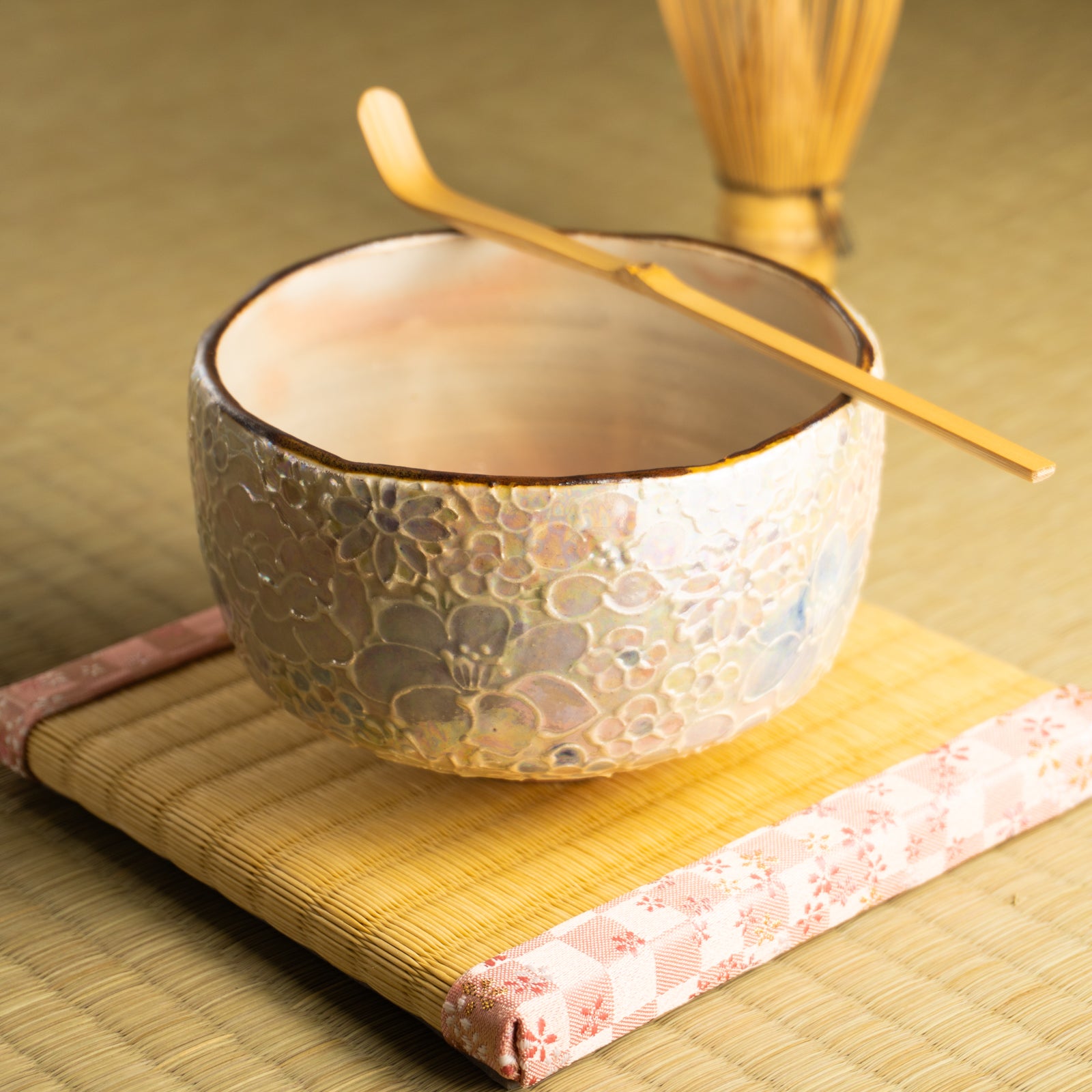 抹茶碗　ラスター彩 花詰A　俊山窯 KOTOPOTTER
