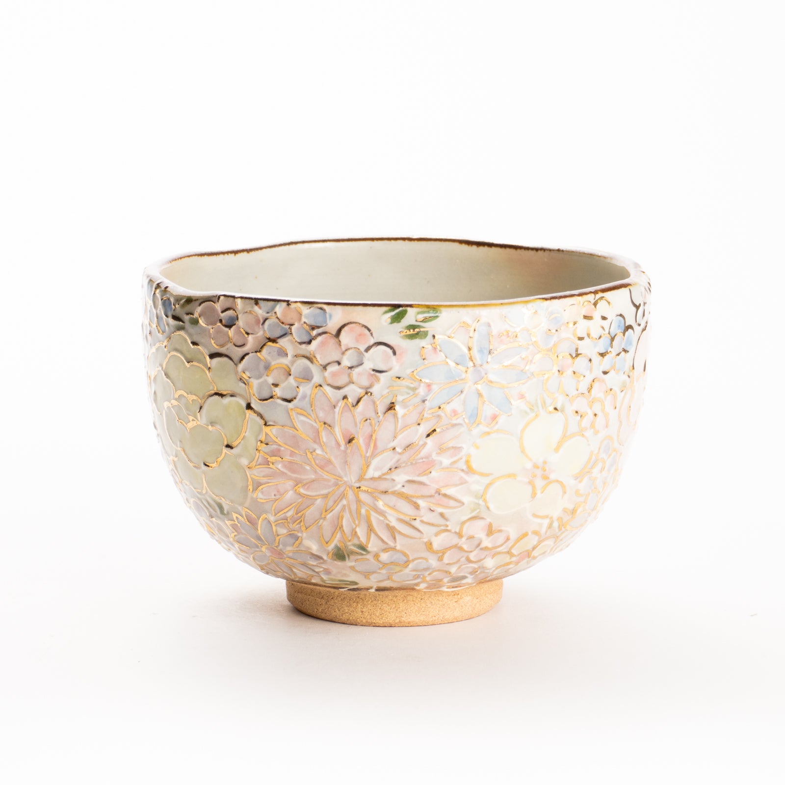 抹茶碗(小)　ラスター彩 花詰 A　俊山窯 KOTOPOTTER