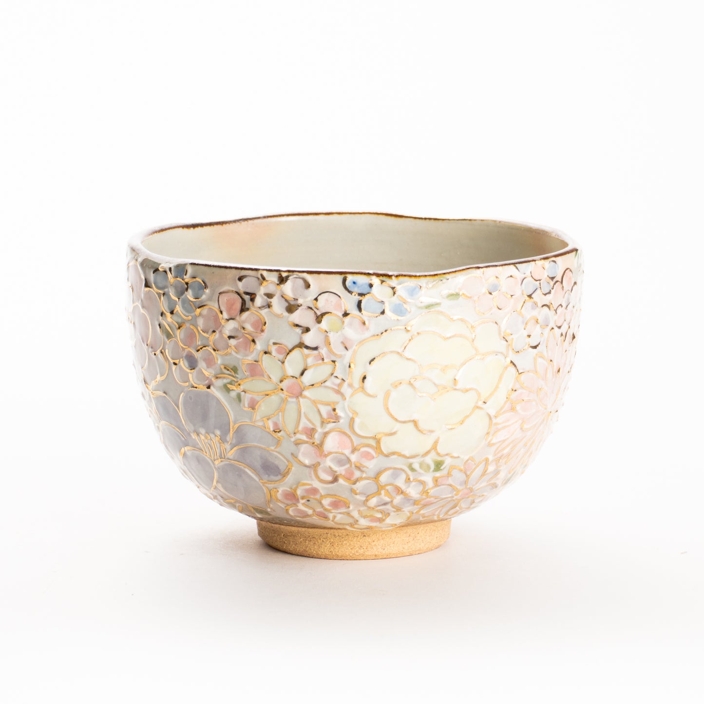 抹茶碗(小)　ラスター彩 花詰 A　俊山窯 KOTOPOTTER