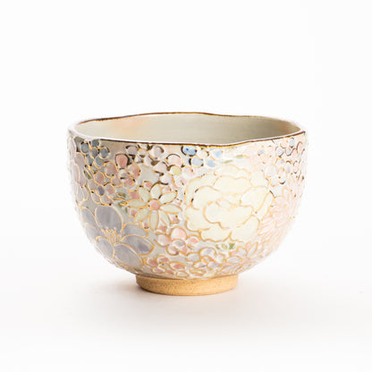 抹茶碗(小)　ラスター彩 花詰 A　俊山窯 KOTOPOTTER