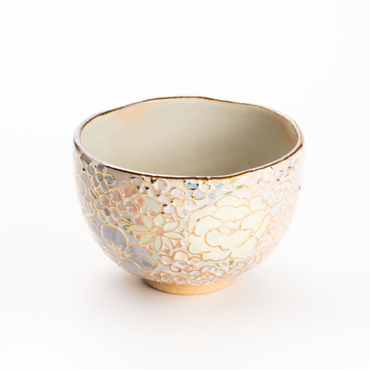 抹茶碗(小)　ラスター彩 花詰 A　俊山窯 KOTOPOTTER