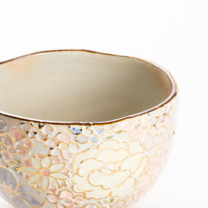抹茶碗(小)　ラスター彩 花詰 A　俊山窯 KOTOPOTTER
