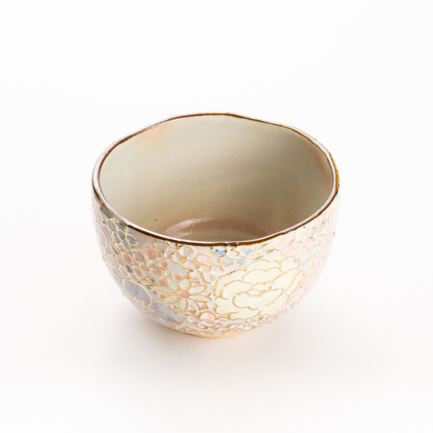 抹茶碗(小)　ラスター彩 花詰 A　俊山窯 KOTOPOTTER