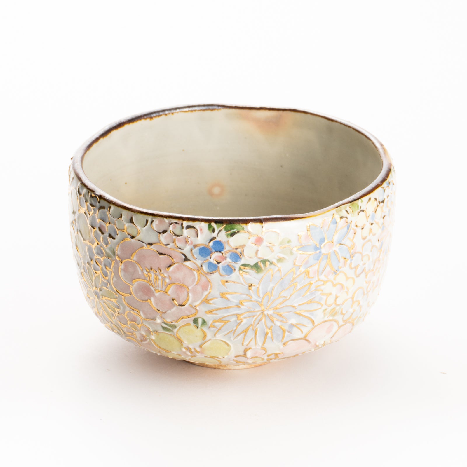 抹茶碗　色絵金彩 花詰B　俊山窯 KOTOPOTTER