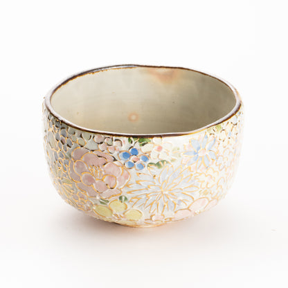 抹茶碗　色絵金彩 花詰B　俊山窯 KOTOPOTTER