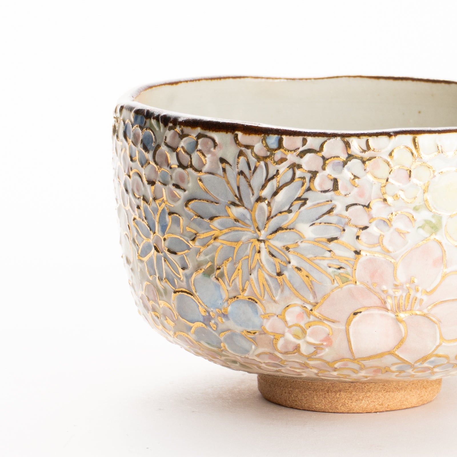 抹茶碗　色絵金彩 花詰B　俊山窯 KOTOPOTTER