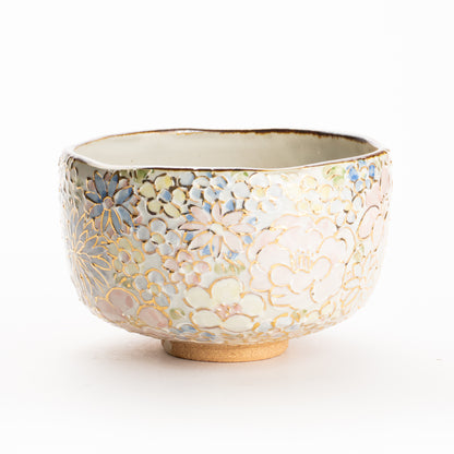 抹茶碗　色絵金彩 花詰B　俊山窯 KOTOPOTTER