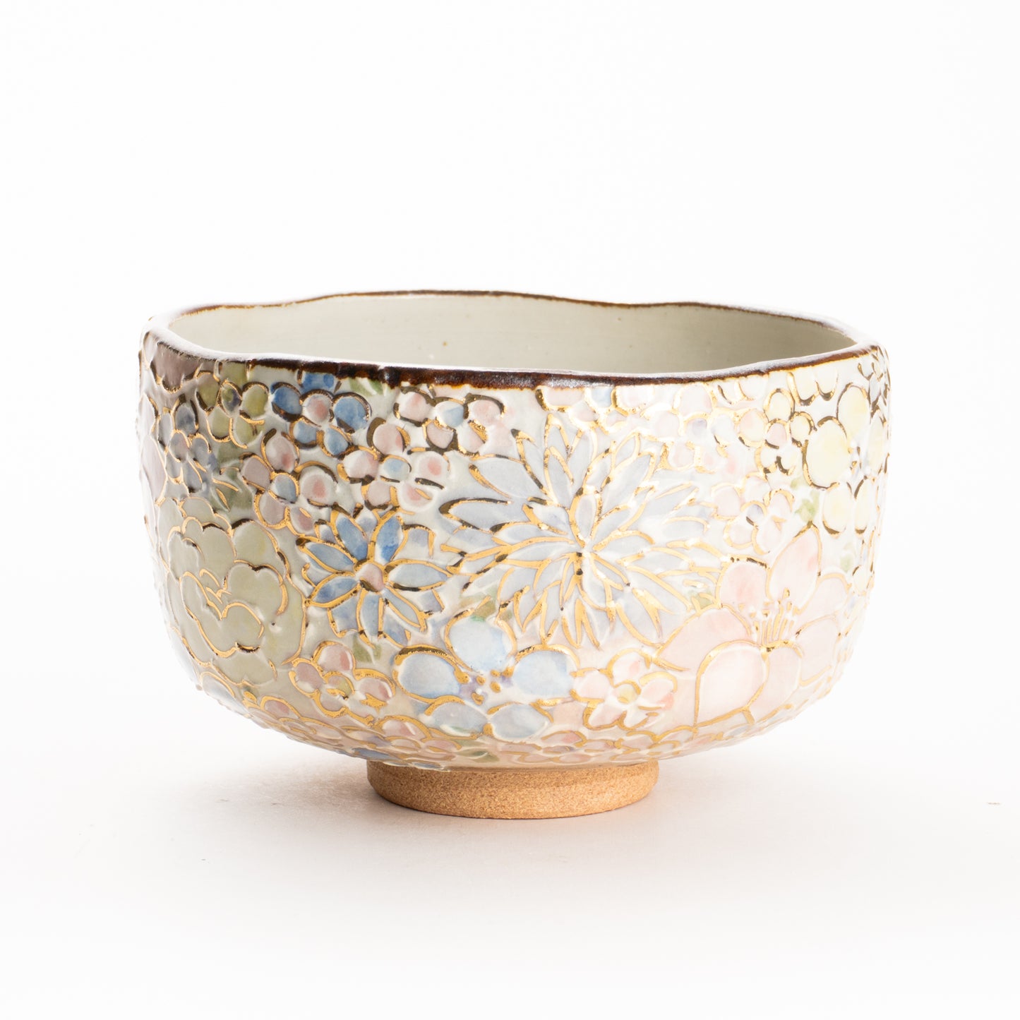抹茶碗　色絵金彩 花詰B　俊山窯 KOTOPOTTER