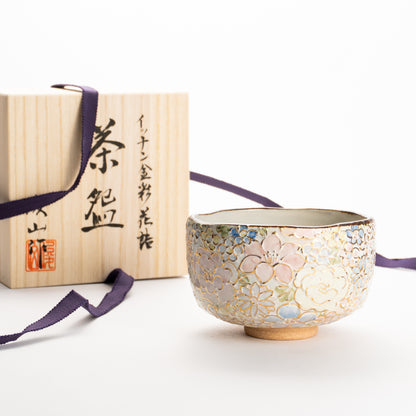抹茶碗　色絵金彩 花詰B　俊山窯 KOTOPOTTER
