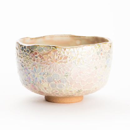 抹茶碗　ラスター彩 花詰A　俊山窯 KOTOPOTTER