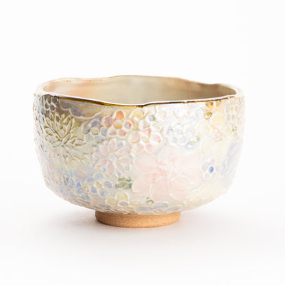 抹茶碗　ラスター彩 花詰A　俊山窯 KOTOPOTTER