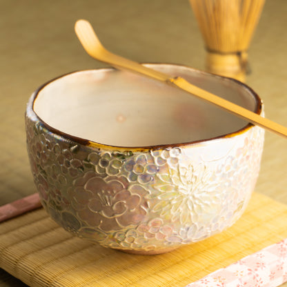 抹茶碗　ラスター彩 花詰A　俊山窯 KOTOPOTTER