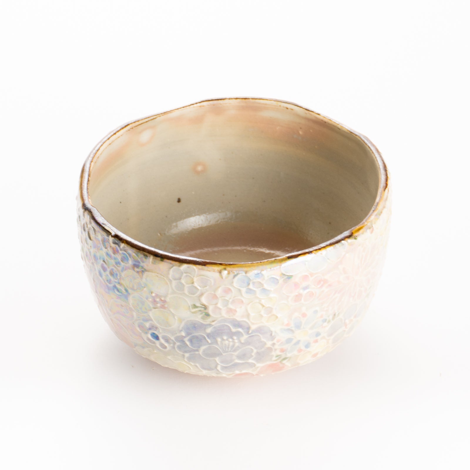 抹茶碗　ラスター彩 花詰A　俊山窯 KOTOPOTTER