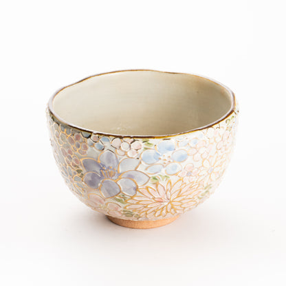 抹茶碗(小)　イッチン金彩 花詰 B　俊山窯 KOTOPOTTER
