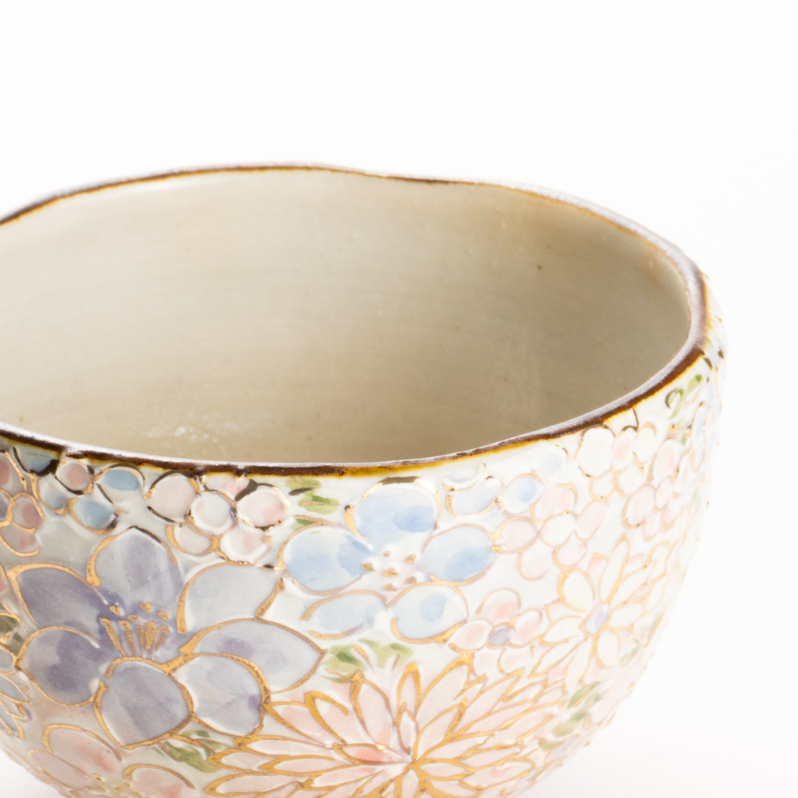 抹茶碗(小)　イッチン金彩 花詰 B　俊山窯 KOTOPOTTER