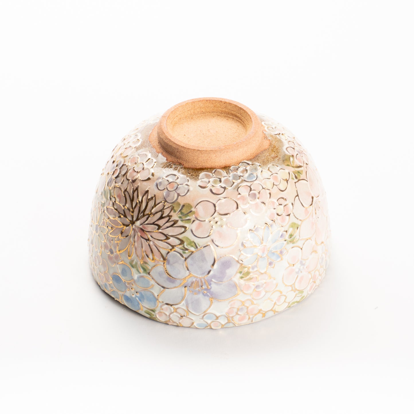 抹茶碗(小)　イッチン金彩 花詰 B　俊山窯 KOTOPOTTER