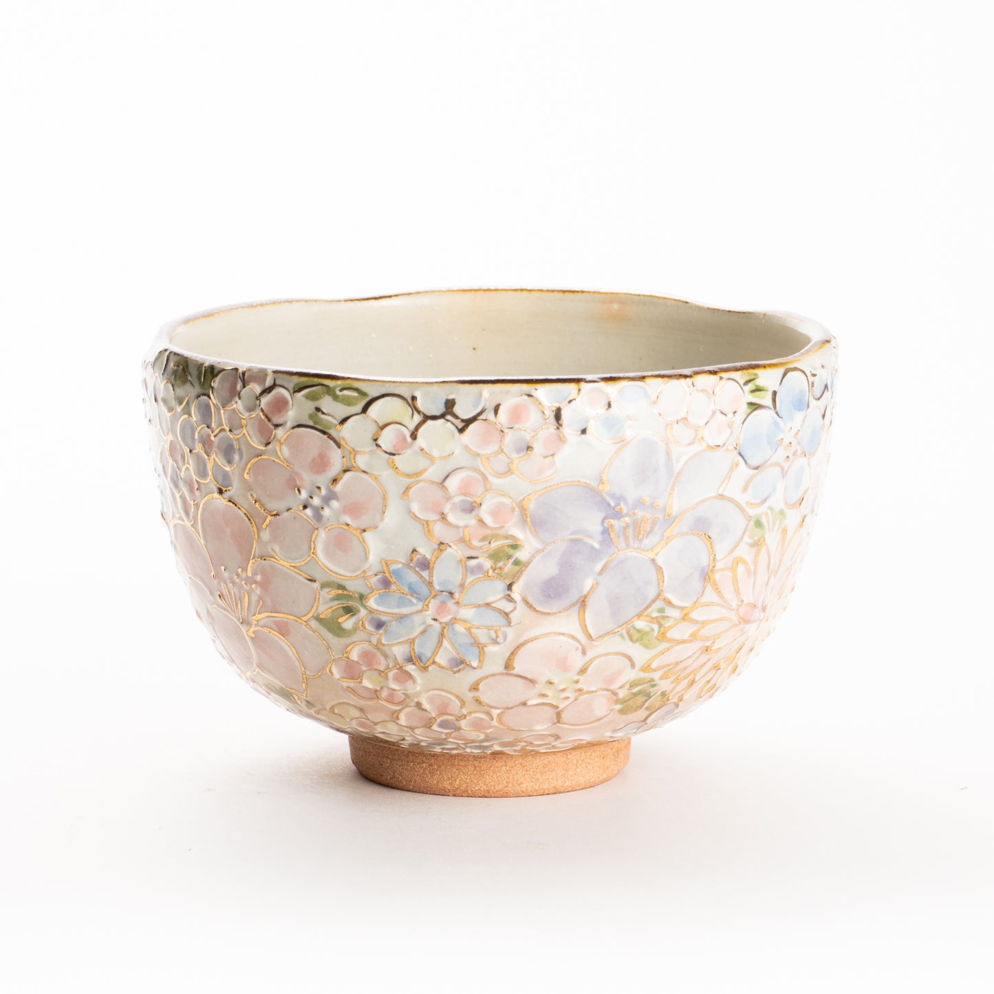 抹茶碗(小)　イッチン金彩 花詰 B　俊山窯 KOTOPOTTER