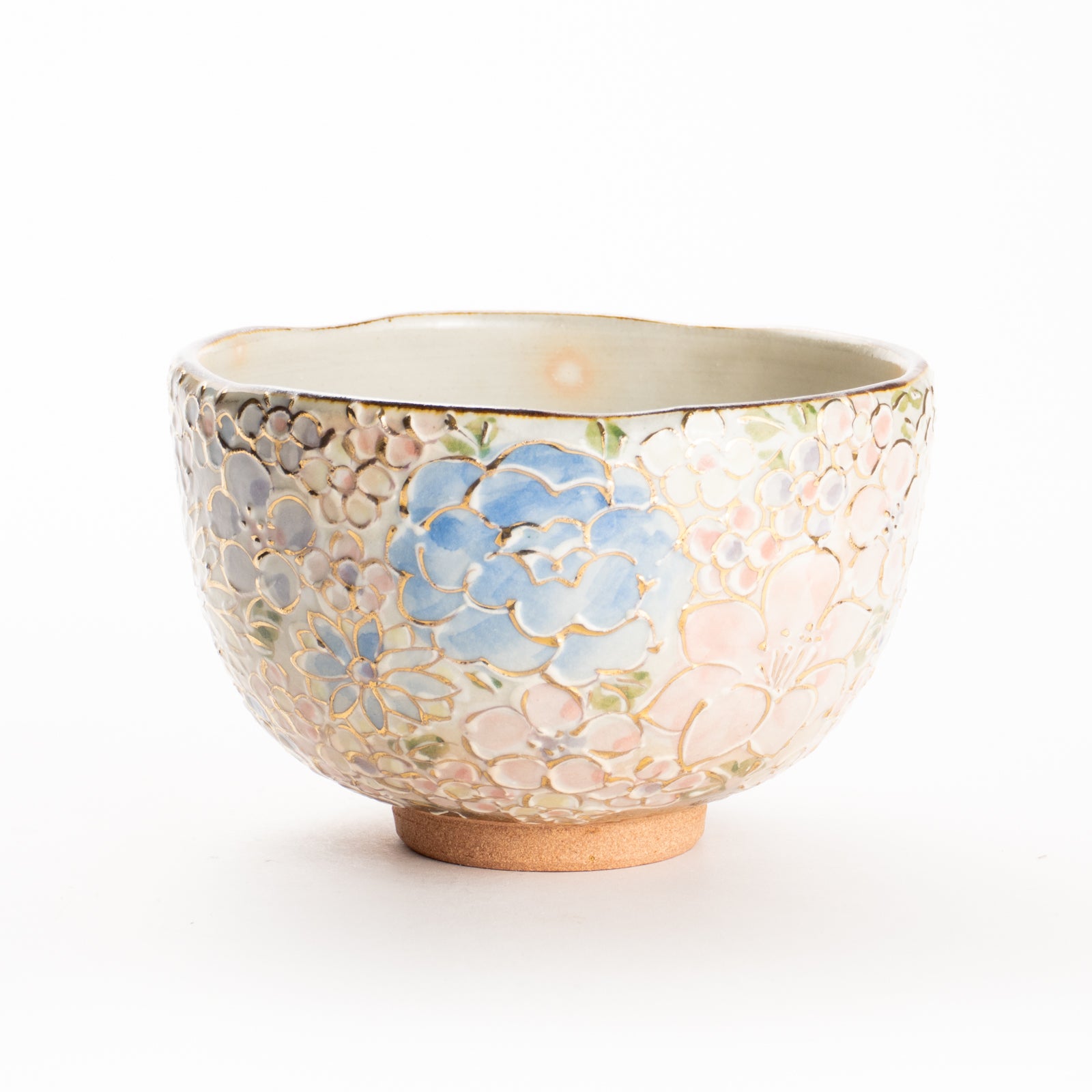 抹茶碗(小)　イッチン金彩 花詰 B　俊山窯 KOTOPOTTER