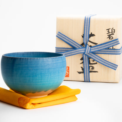 【清水焼】抹茶碗　碧釉　竹村陽太郎 KOTOPOTTER