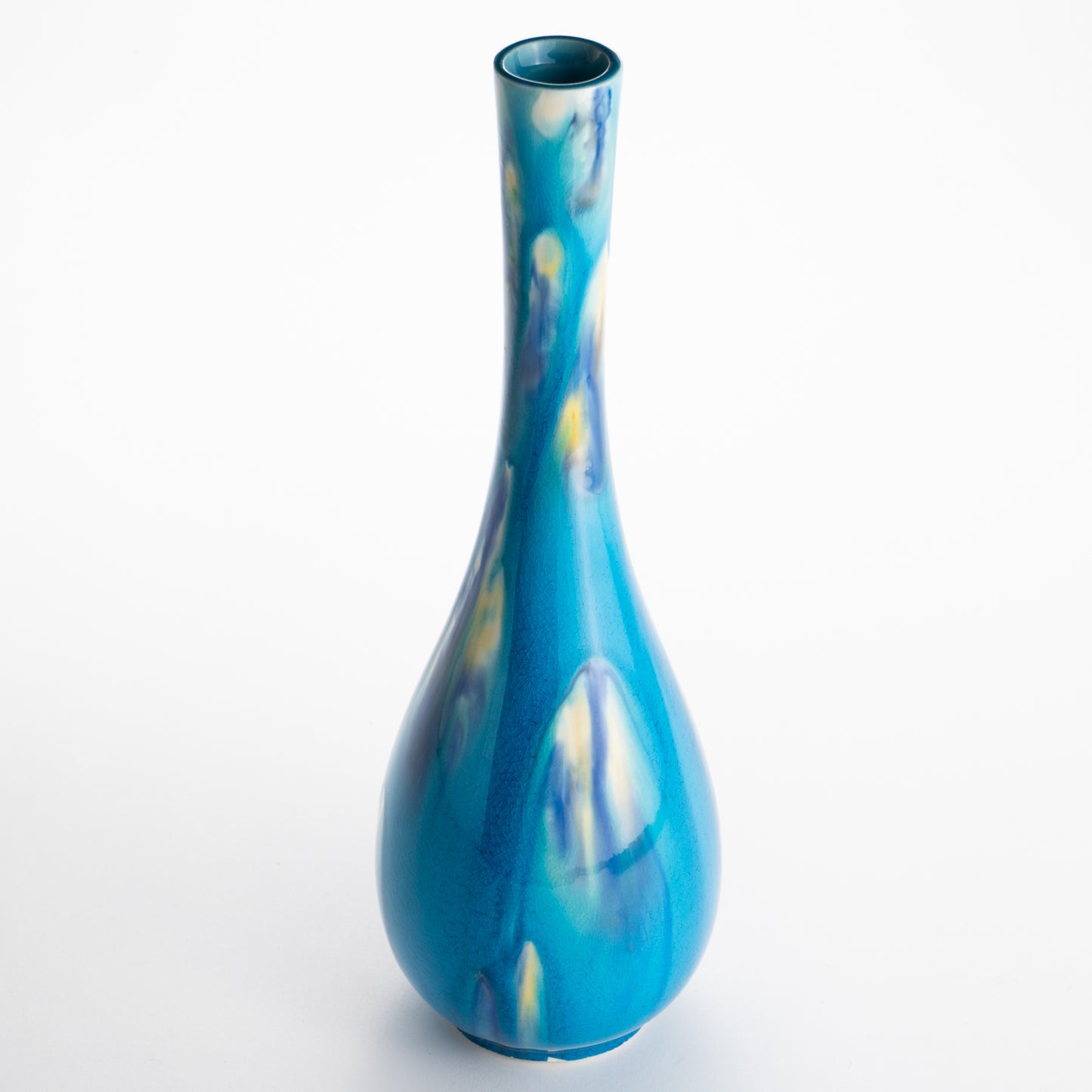 【清水焼】一輪挿　鶴首 -三彩-　一如 KOTOPOTTER