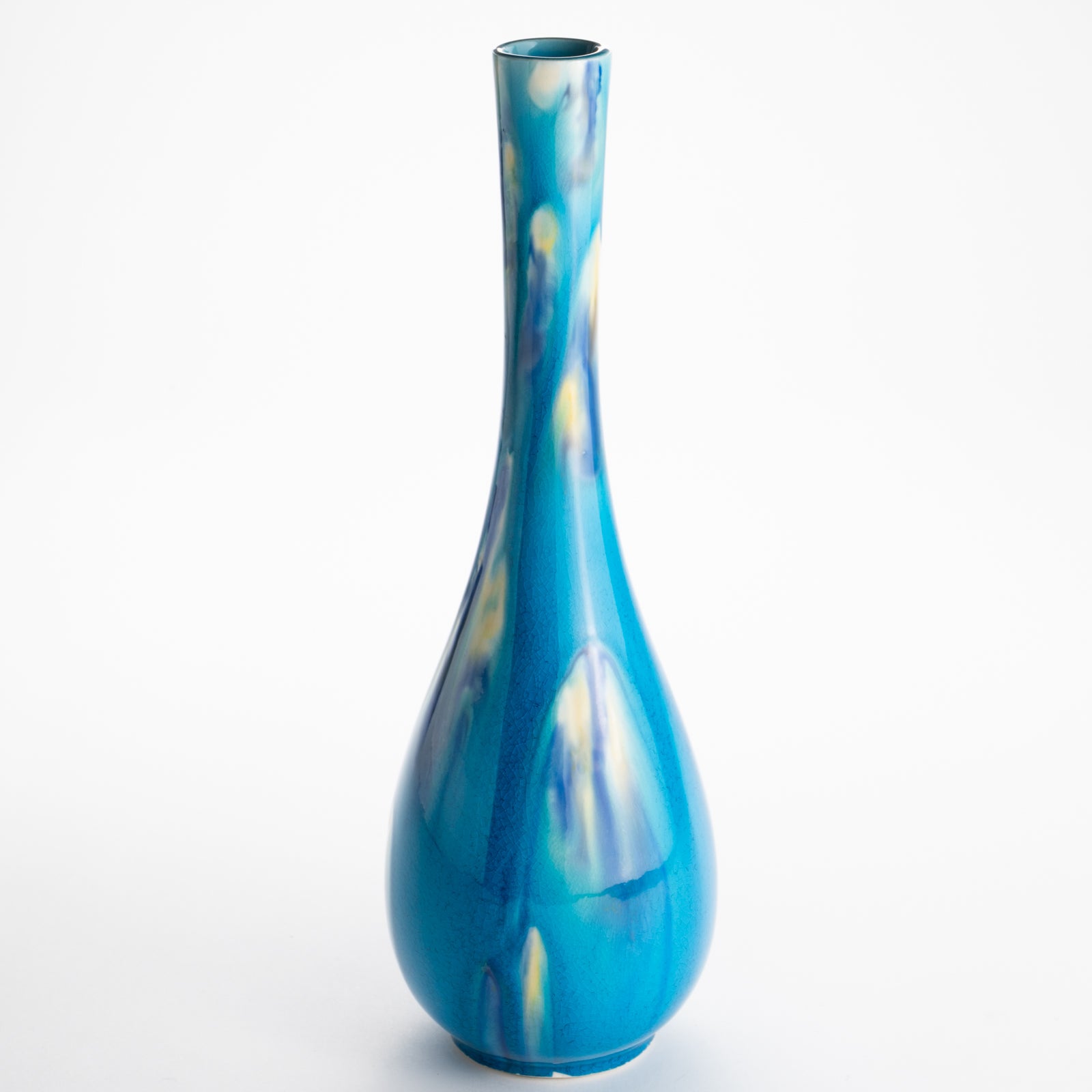 【清水焼】一輪挿　鶴首 -三彩-　一如 KOTOPOTTER