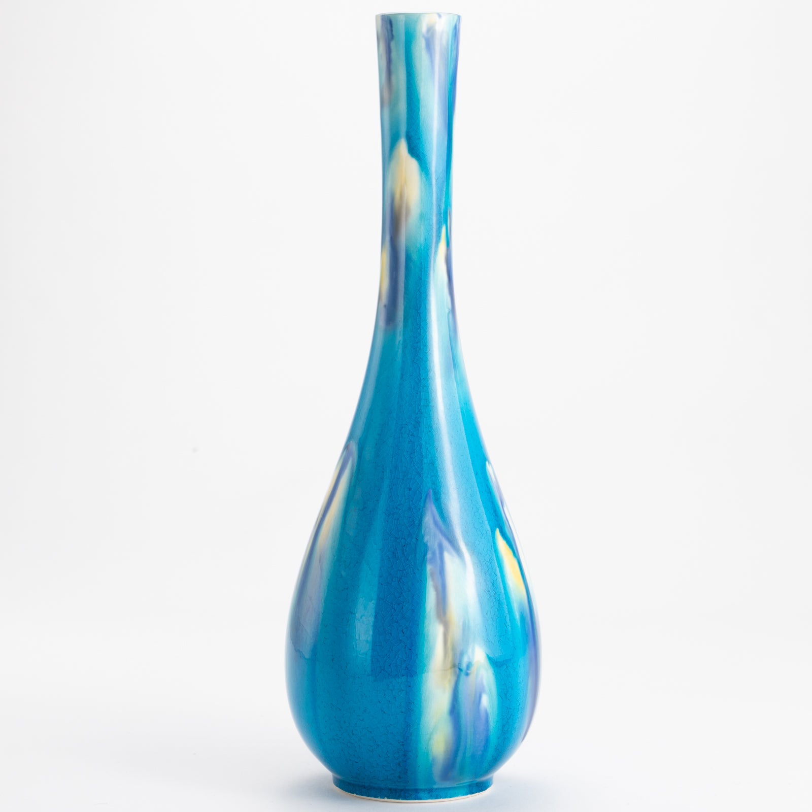 【清水焼】一輪挿　鶴首 -三彩-　一如 KOTOPOTTER