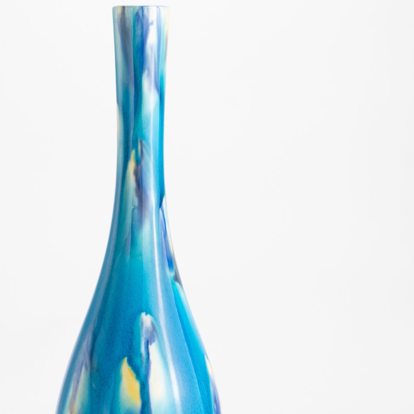 【清水焼】一輪挿　鶴首 -三彩-　一如 KOTOPOTTER