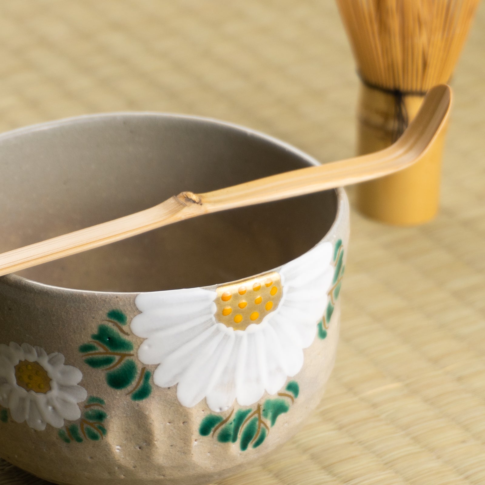 【清水焼】抹茶碗　乾山 菊　昇 KOTOPOTTER