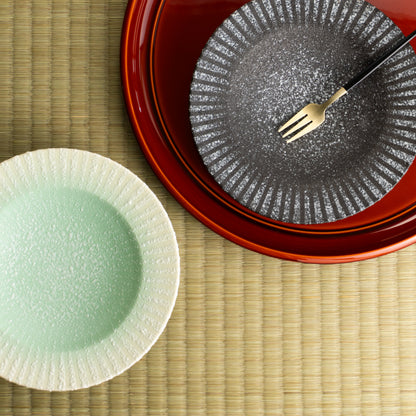 【清水焼】ペアプレート　石畳 苔＆墨　竹村陽太郎 KOTOPOTTER