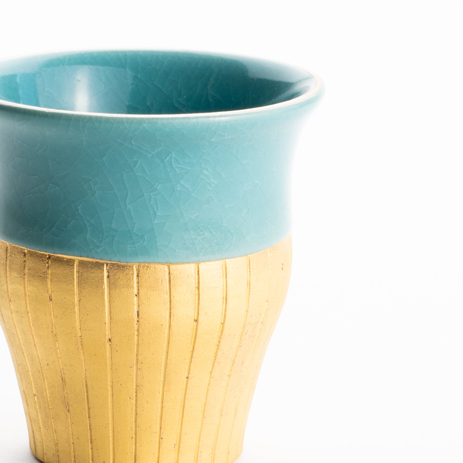 【清水焼】タンブラー　亀甲貫入ブルー　陶仙窯 KOTOPOTTER