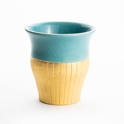 【清水焼】タンブラー　亀甲貫入ブルー　陶仙窯 KOTOPOTTER