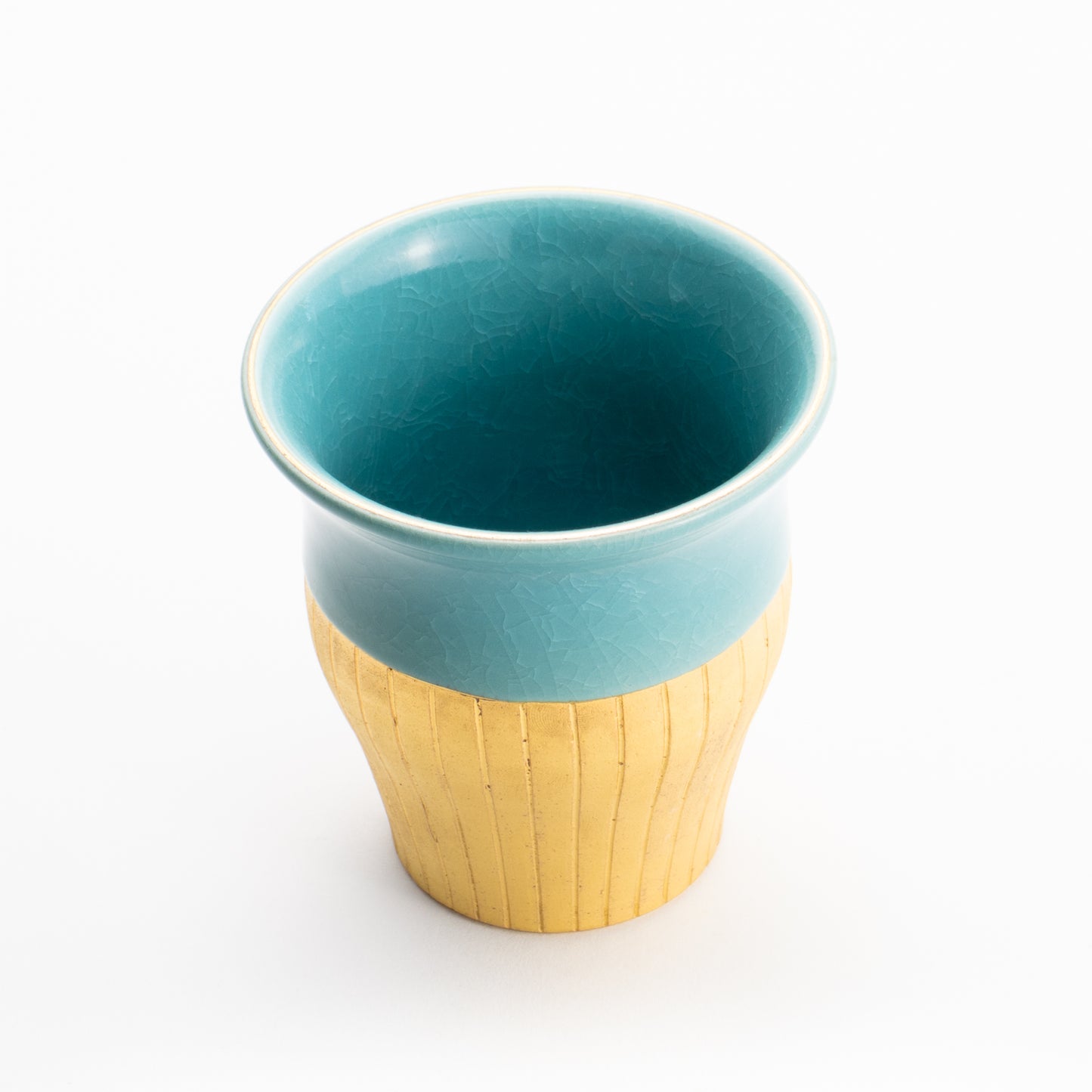 【清水焼】タンブラー　亀甲貫入ブルー　陶仙窯 KOTOPOTTER