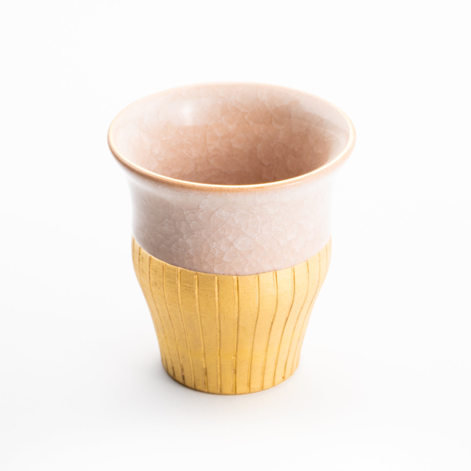 【清水焼】タンブラー　亀甲貫入ピンク　陶仙窯 KOTOPOTTER