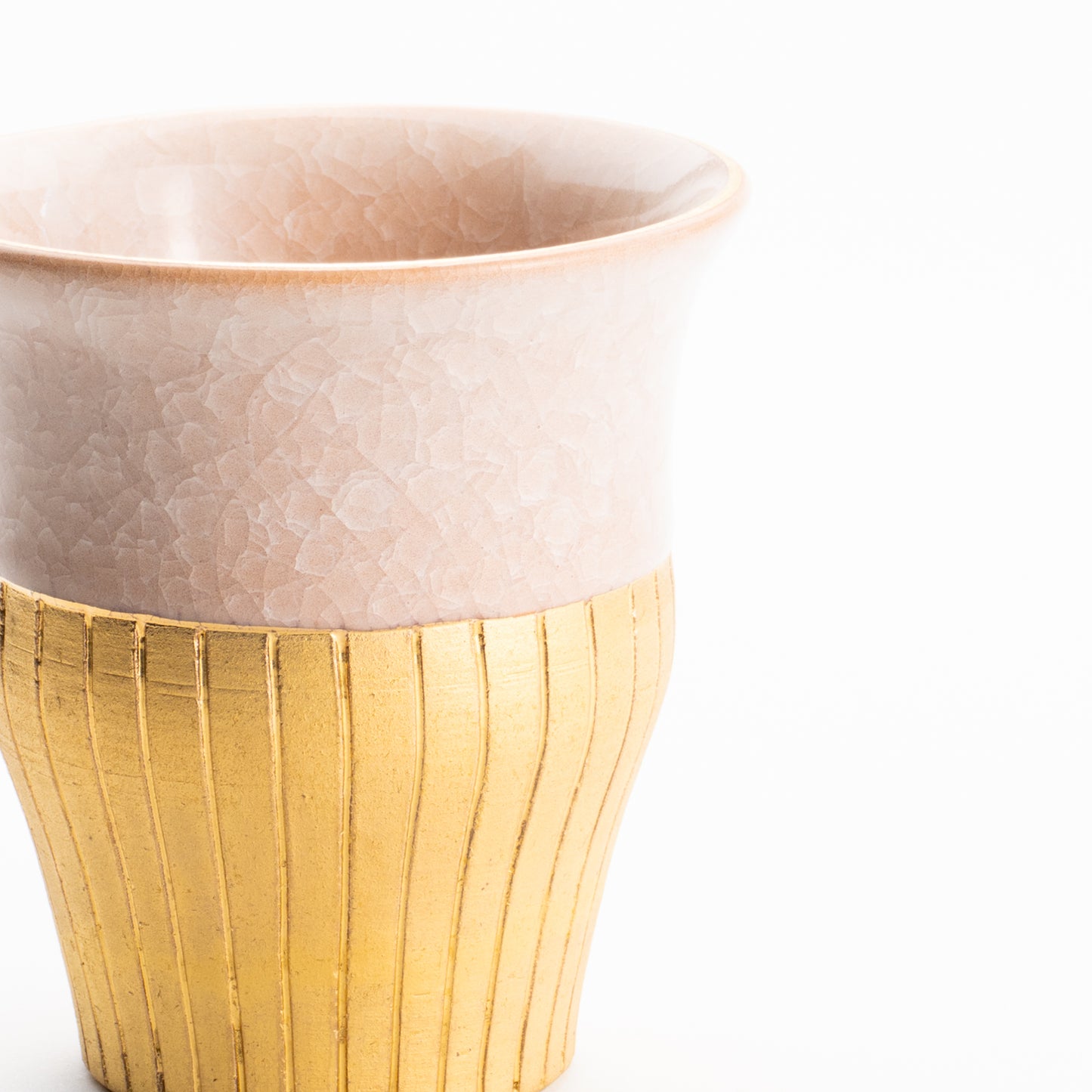 【清水焼】タンブラー　亀甲貫入ピンク　陶仙窯 KOTOPOTTER