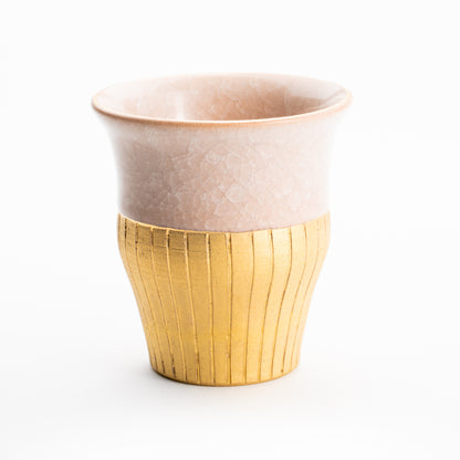 【清水焼】タンブラー　亀甲貫入ピンク　陶仙窯 KOTOPOTTER