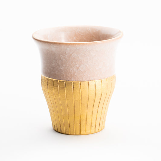 【清水焼】タンブラー　亀甲貫入ピンク　陶仙窯 KOTOPOTTER