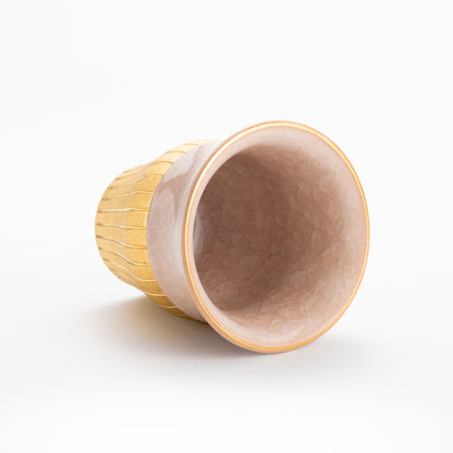 【清水焼】タンブラー　亀甲貫入ピンク　陶仙窯 KOTOPOTTER