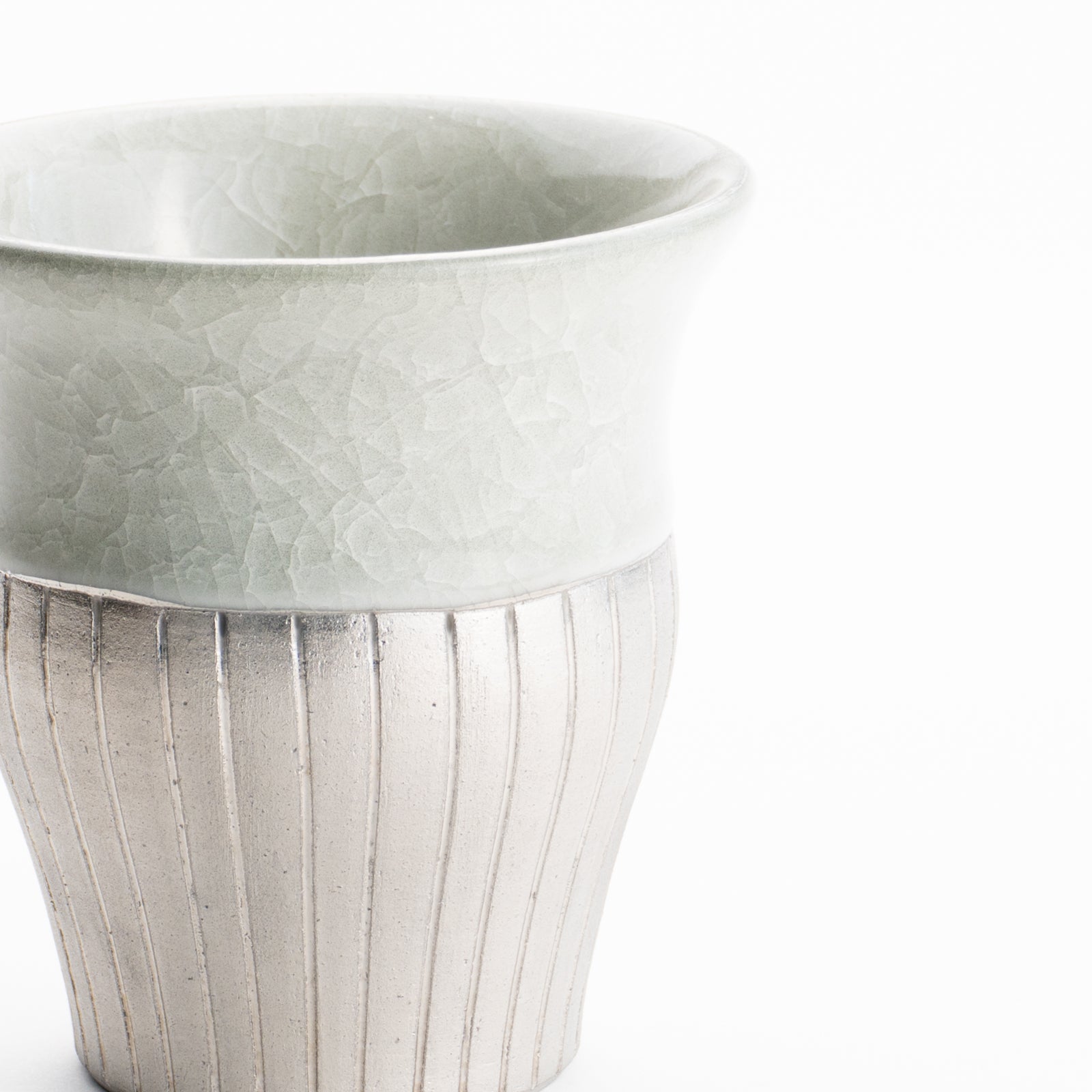 【清水焼】タンブラー　亀甲貫入グレー　陶仙窯 KOTOPOTTER